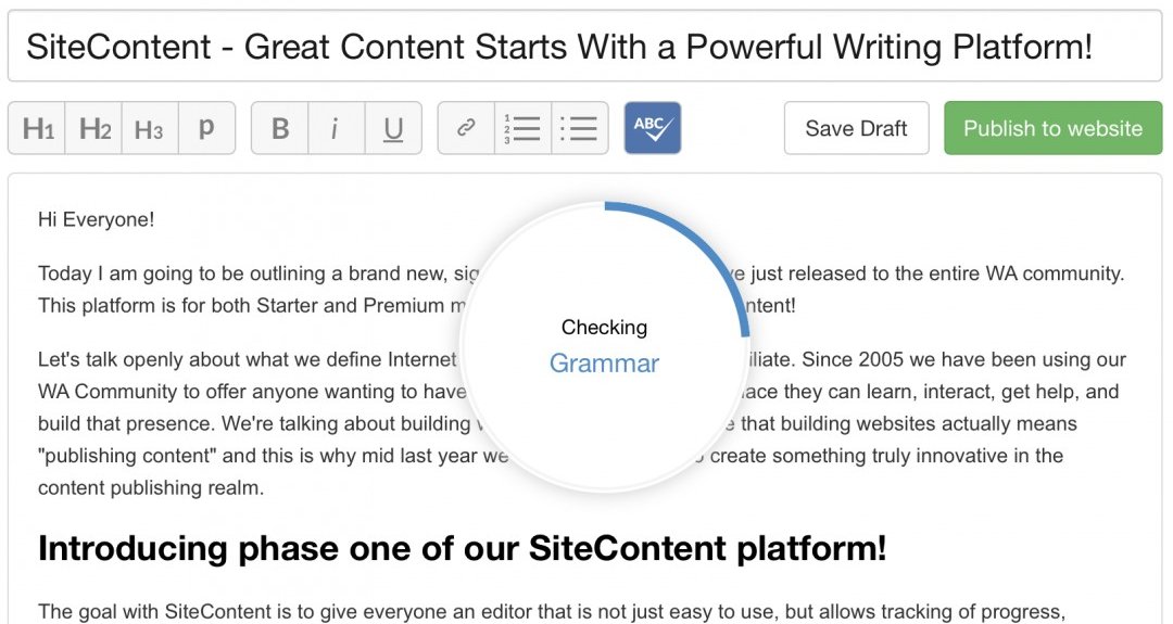 SiteContent Cheking Grammar