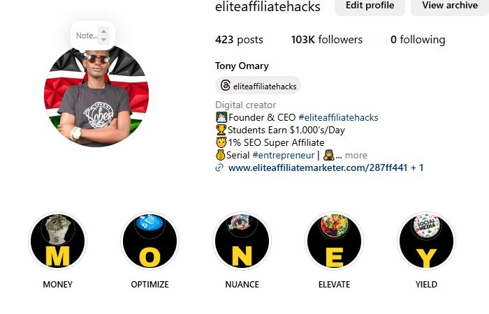 Tony Omary On Instgram