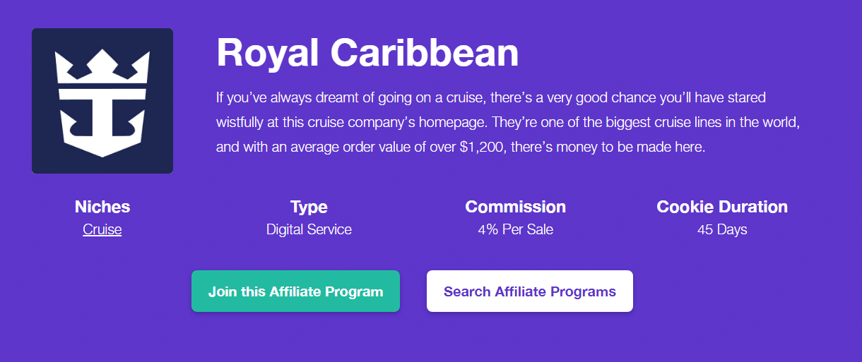 Royal Caribbean Travel Affiliat Program