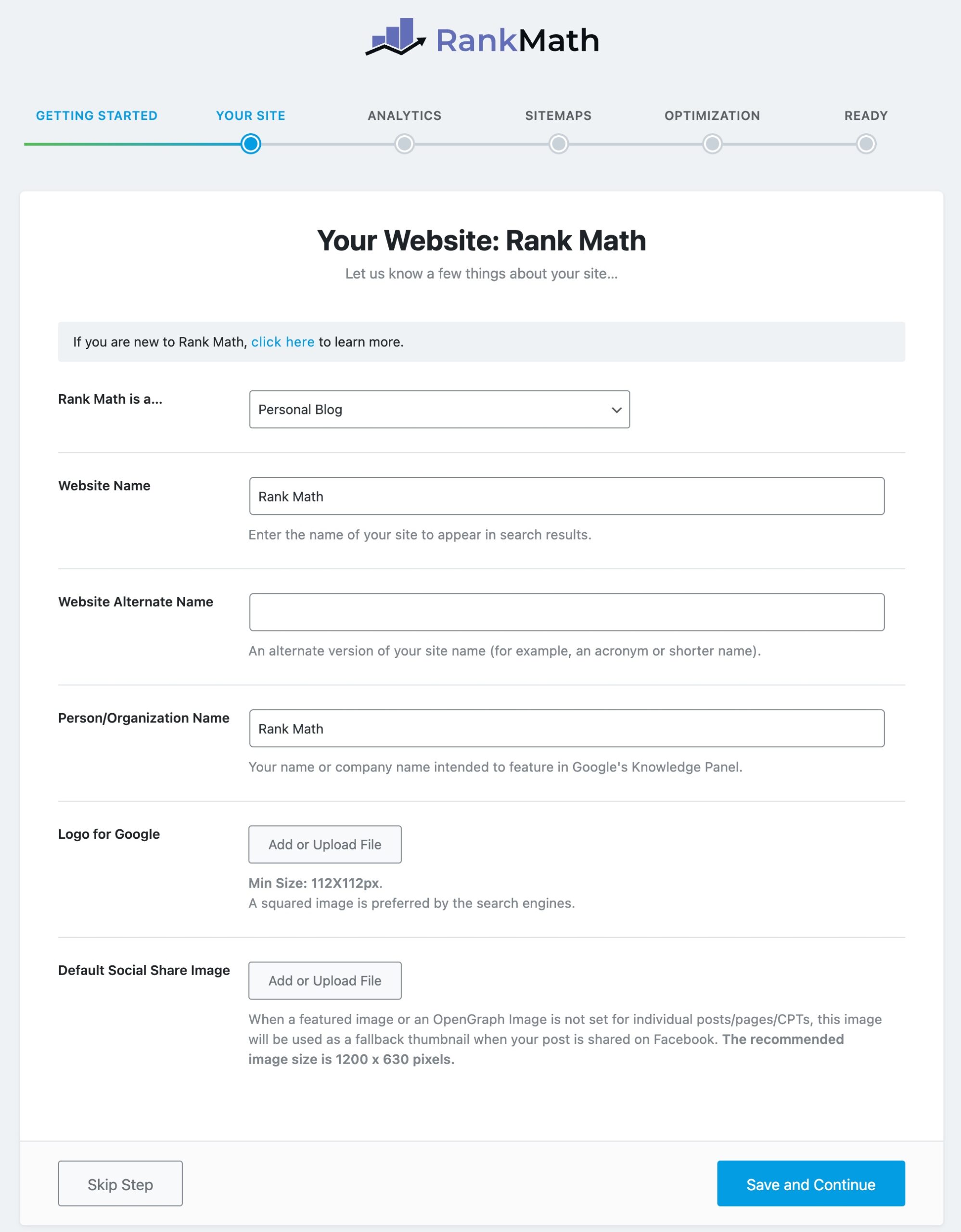 Configuring Site Settings