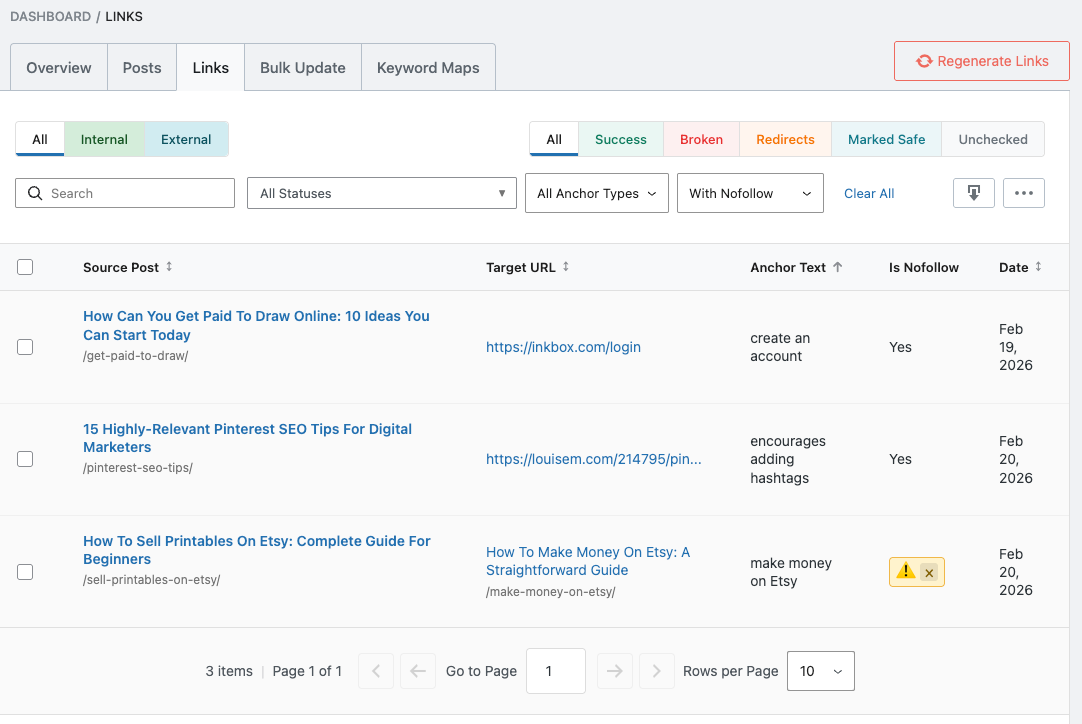 Rankmath AI Linke Genius Review - No Follow Link Detection