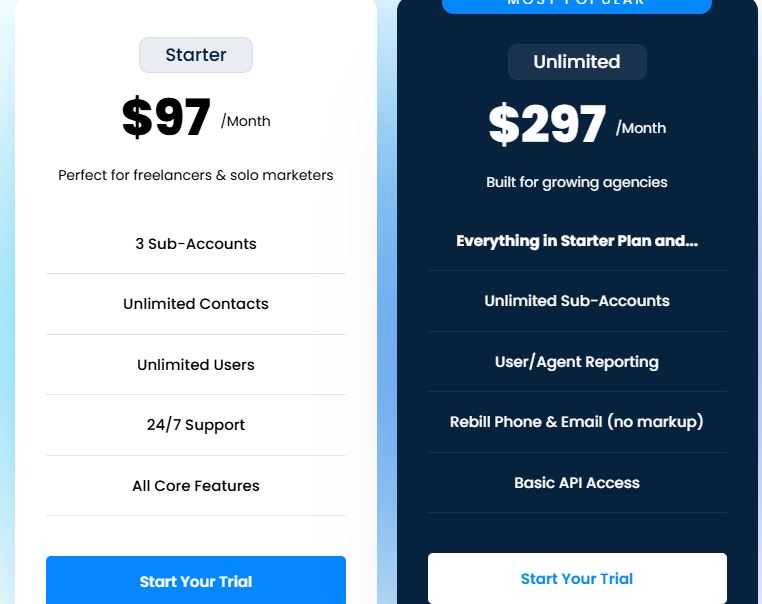 GoHIghLevel Review - Pricing