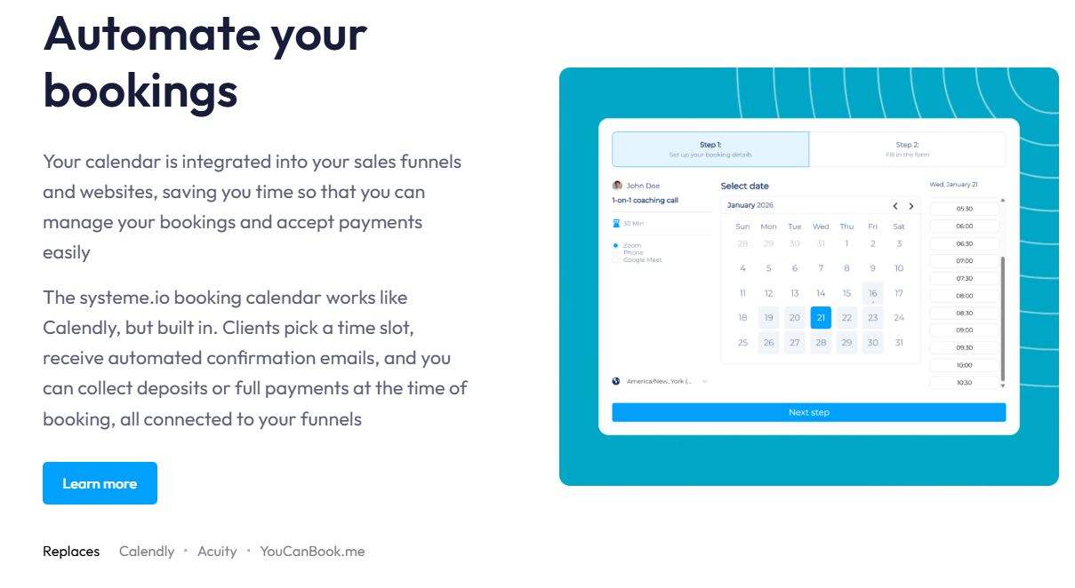 Systemeio Review -Automate Your bookings