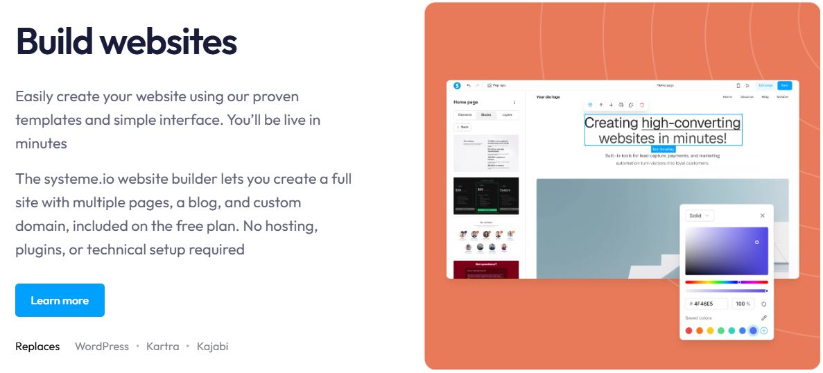 Systemeio Review-Building Websites