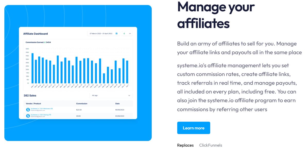 Systemeio Review-Manage Your Affiliates