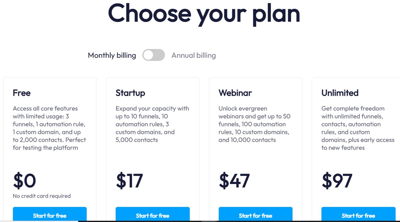 Systemeio-Review-Monthly Pricing