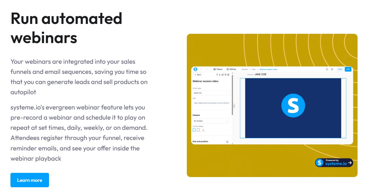 Systemeio Review-Run Automated Webinars