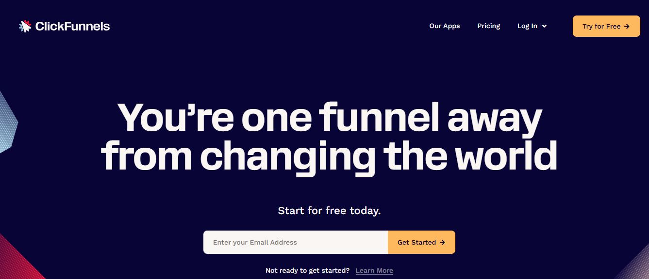 ClickFunnel Review - Homepage