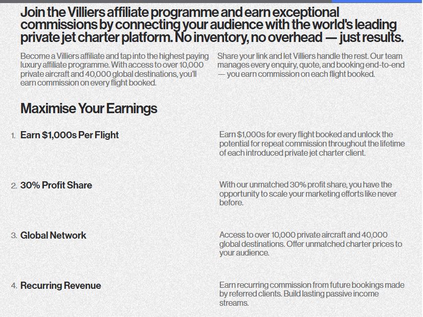 Villiers Affiliate Program